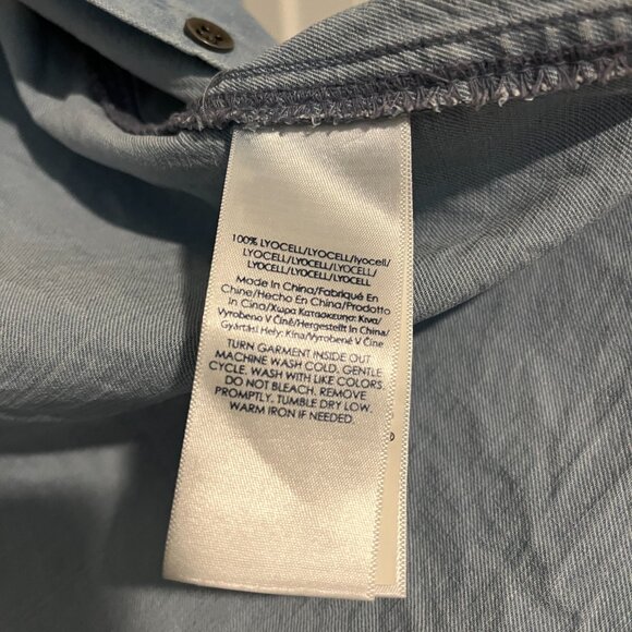 Chaps Women’s Tencel Long Sleeve Chambray Shirt - Picture 4 of 4